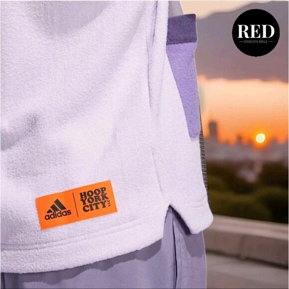 Adidas Hoop York City Shooting Shirt Purple HE1262 - Women's Size L - Picture 5 of 8